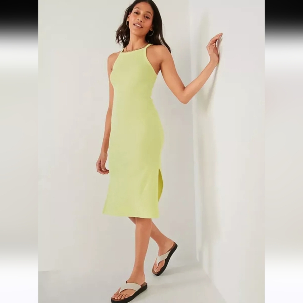 Old Navy Women's Fitted Rib-Knit Midi Cami Dress Size Small Tall NWT